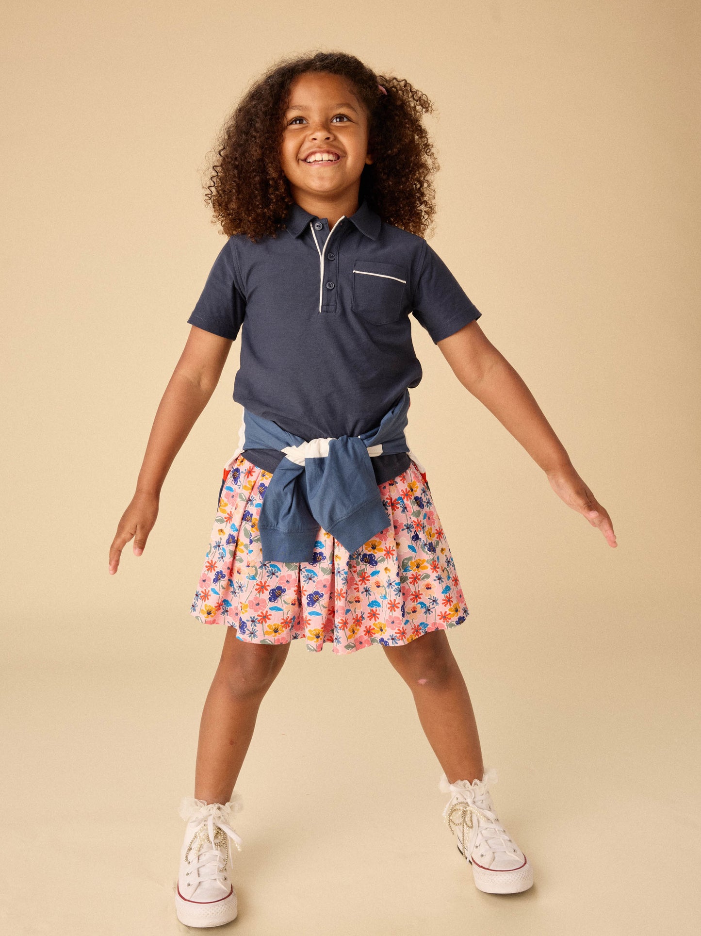 Tea Pleated Jersey Skirt