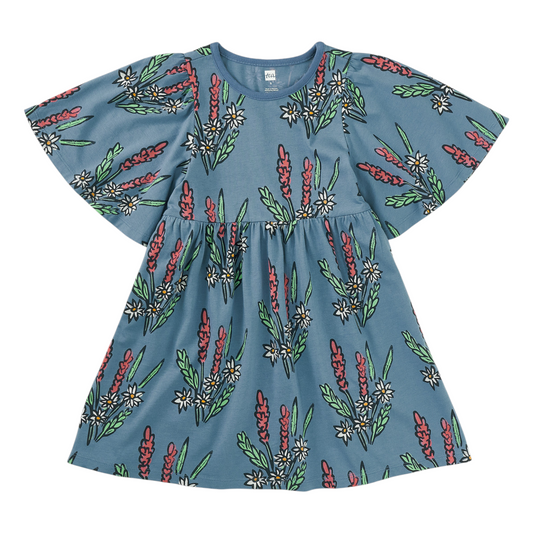 Tea Butterfly Sleeve Dress