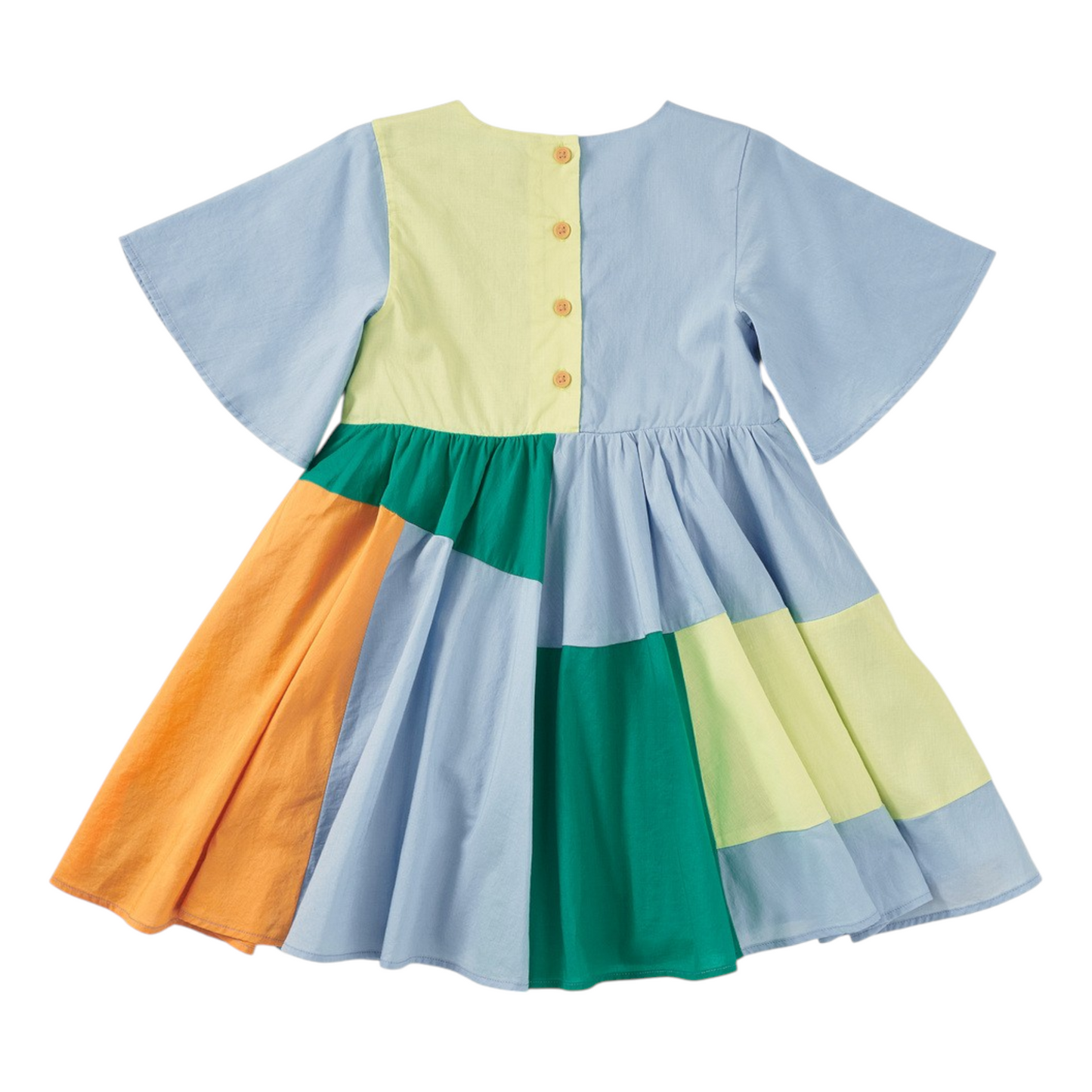 Tea Butterfly Sleeve Jogakbo Dress