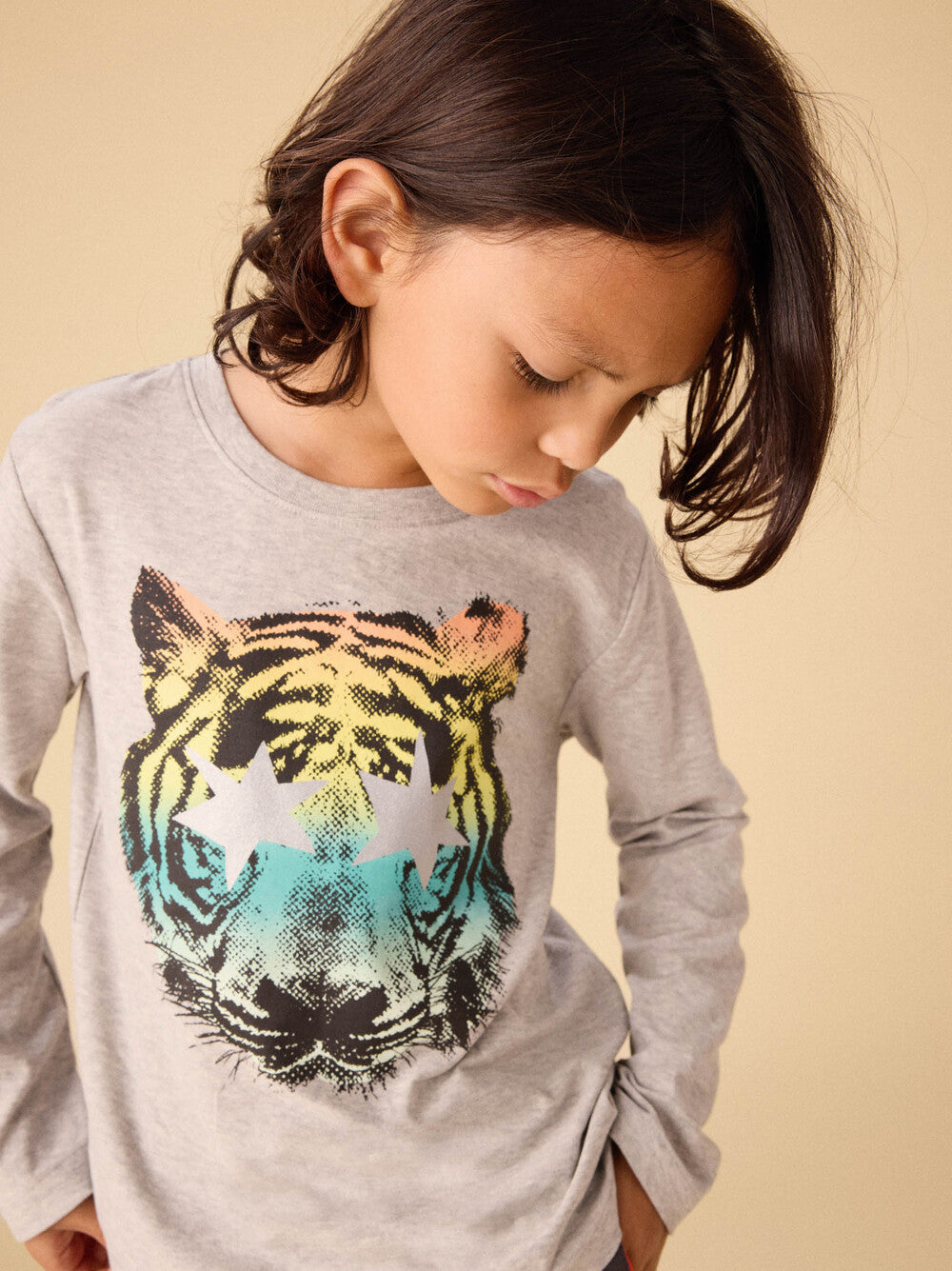 Tea Star Foil Tiger Graphic T-Shirt