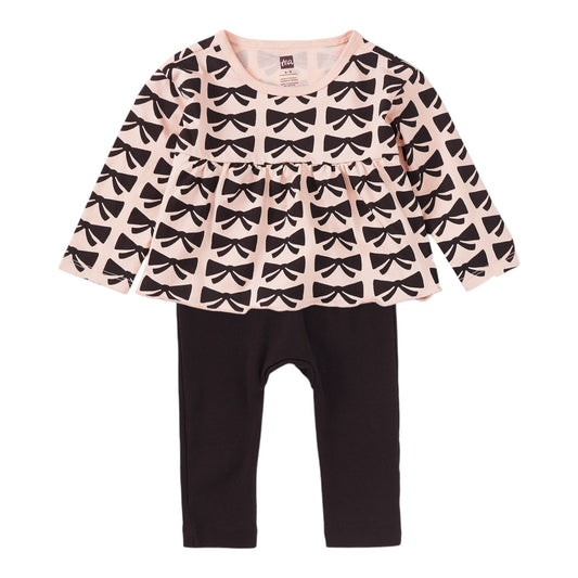 Tea Bow Peplum Pants Set