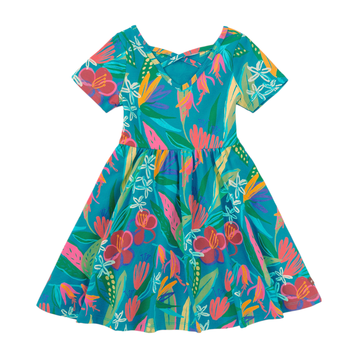 Tea Tropical Floral Burst Ballet Dress