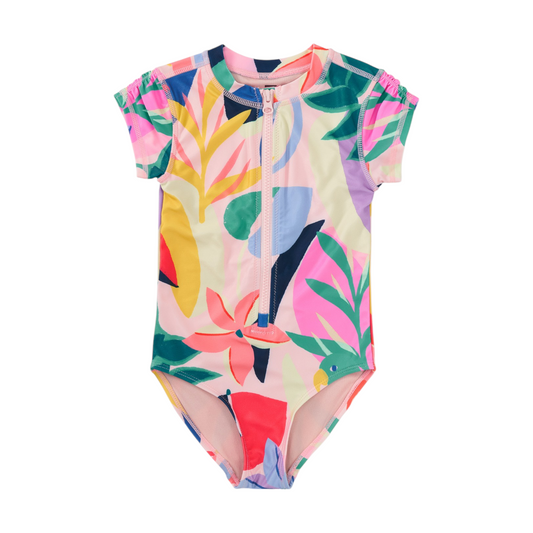 Tea Rash Guard One-Piece Swimsuit