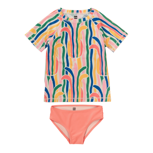 Tea Rainbow Pineapple Rash Guard Set