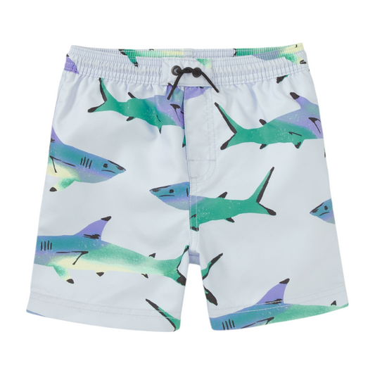 Tea Painted Sharks Mid Swim Trunks