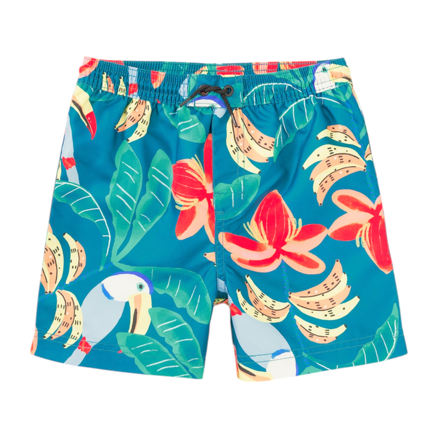 Tea Toucan Banana Tree Mid Swim Trunks