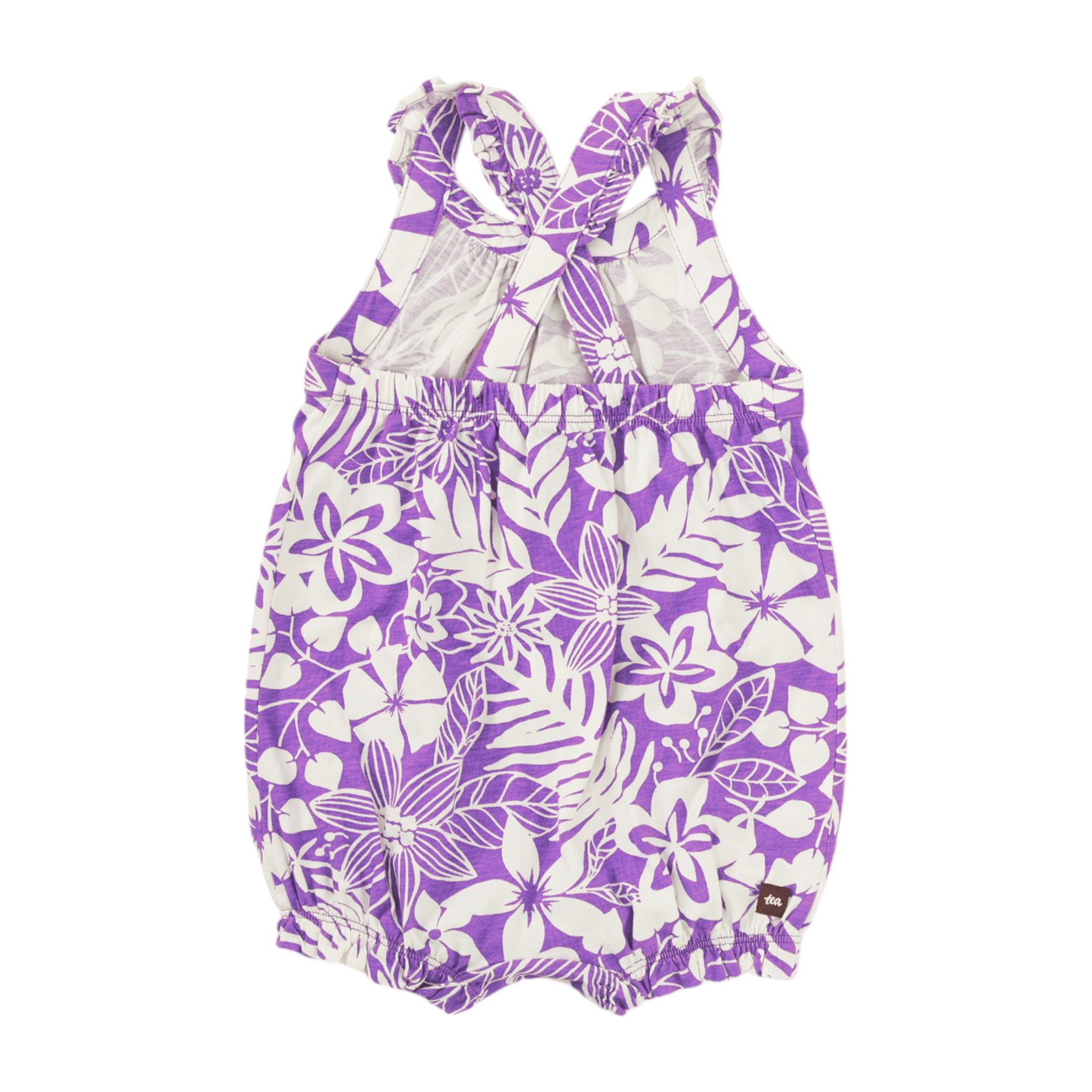 Tea Tropical Foliage Cross-Back Baby Romper