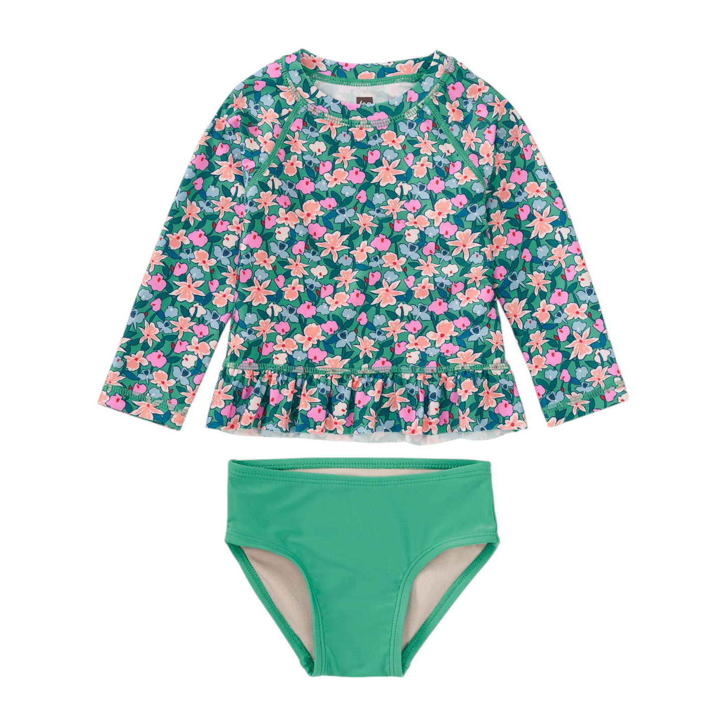 Tea Orchid Ditsy Rash Guard Baby Swim Set