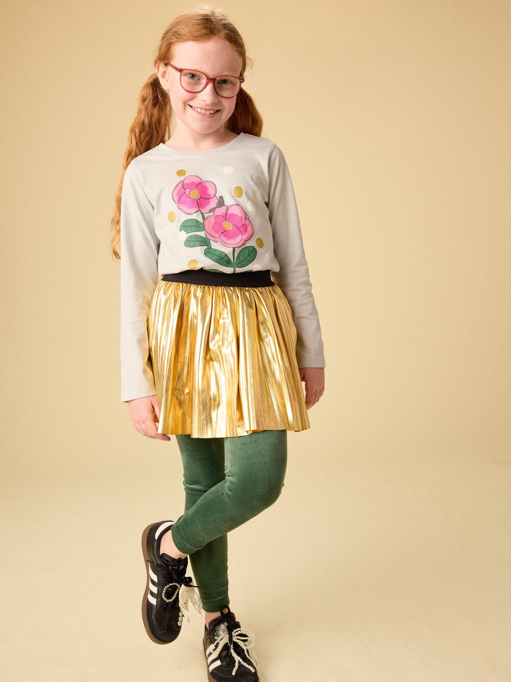 Tea Golden Flowers Graphic T-Shirt