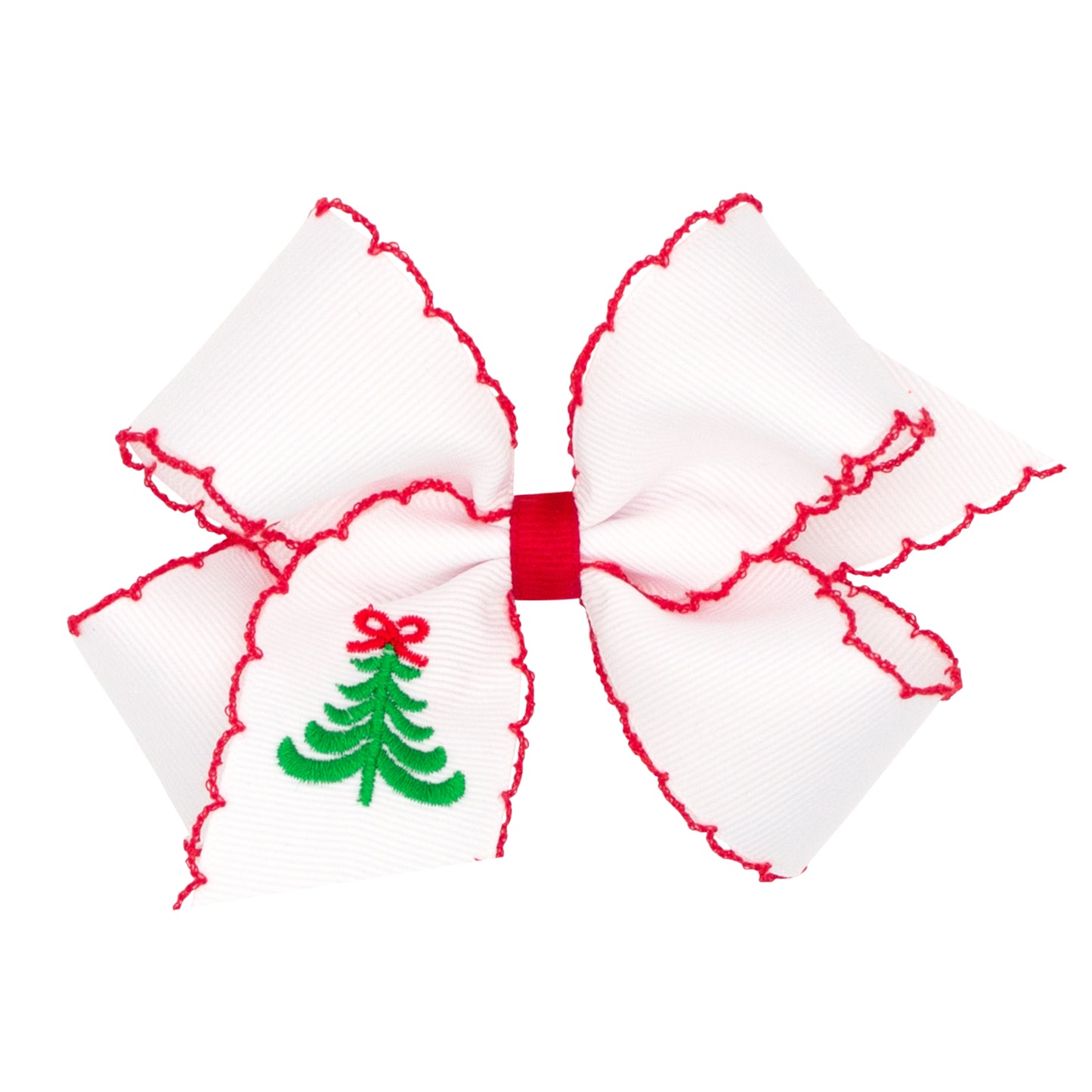 Wee Ones Medium Moonstitch Christmas Embroidered Hair Bows