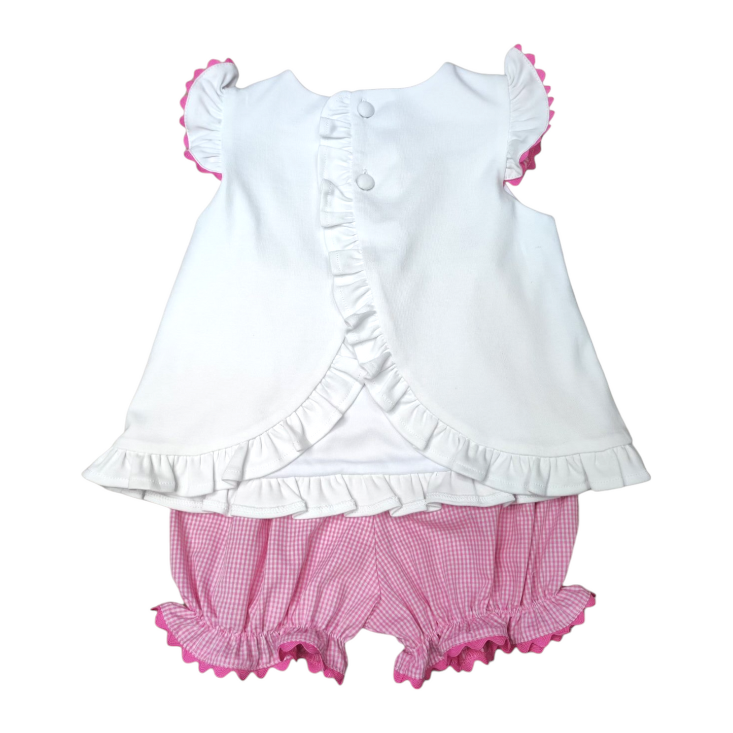 Banana Split Girly Girl Smocked Angel Sleeve Bloomer Set