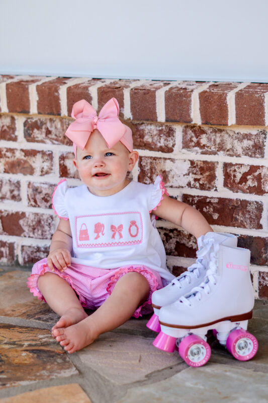 Banana Split Girly Girl Smocked Angel Sleeve Bloomer Set