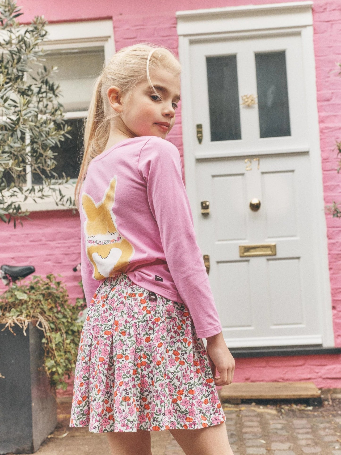 Tea Pleated Jersey Skirt