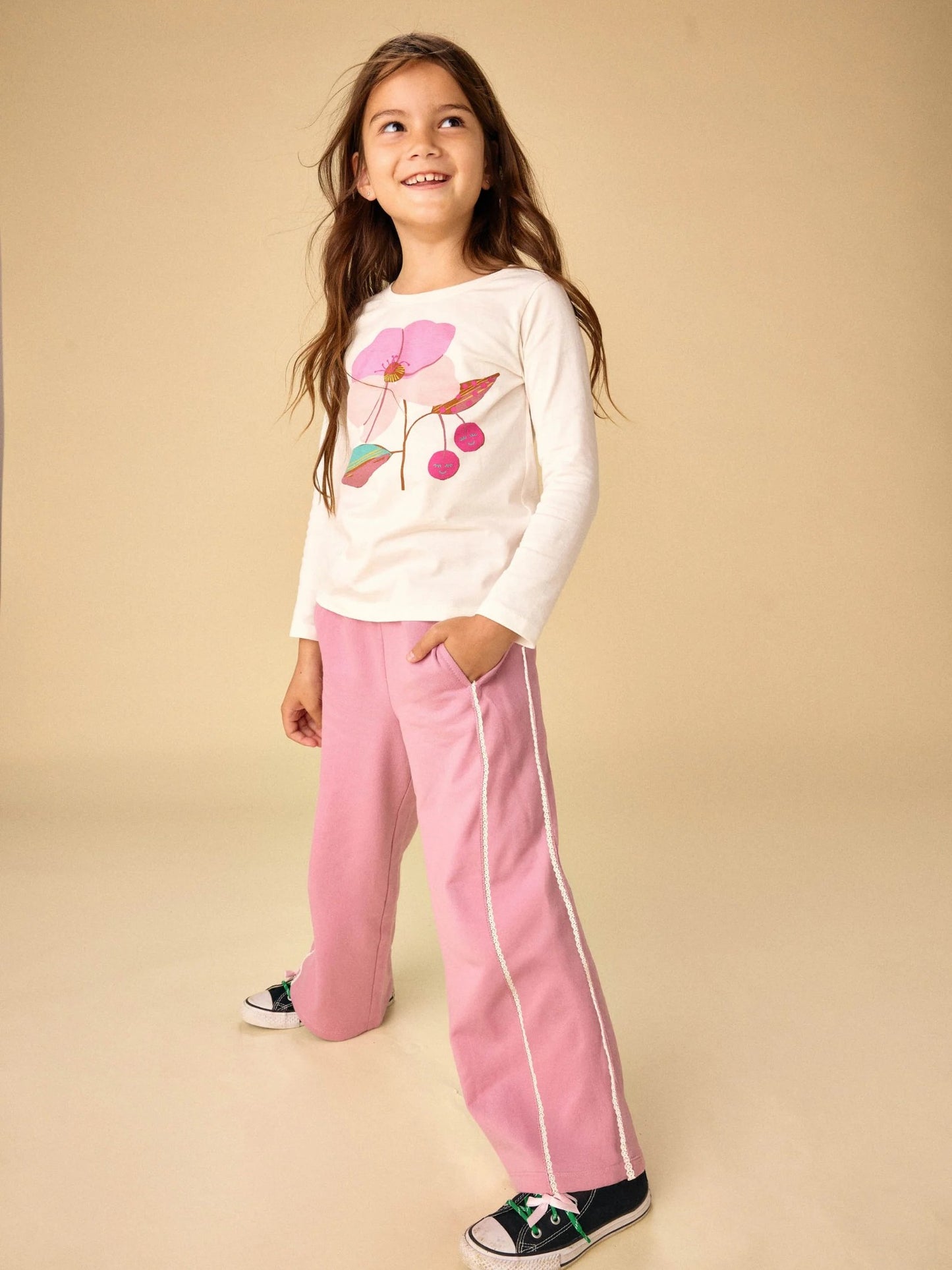 Tea Lace Trim Track Pants