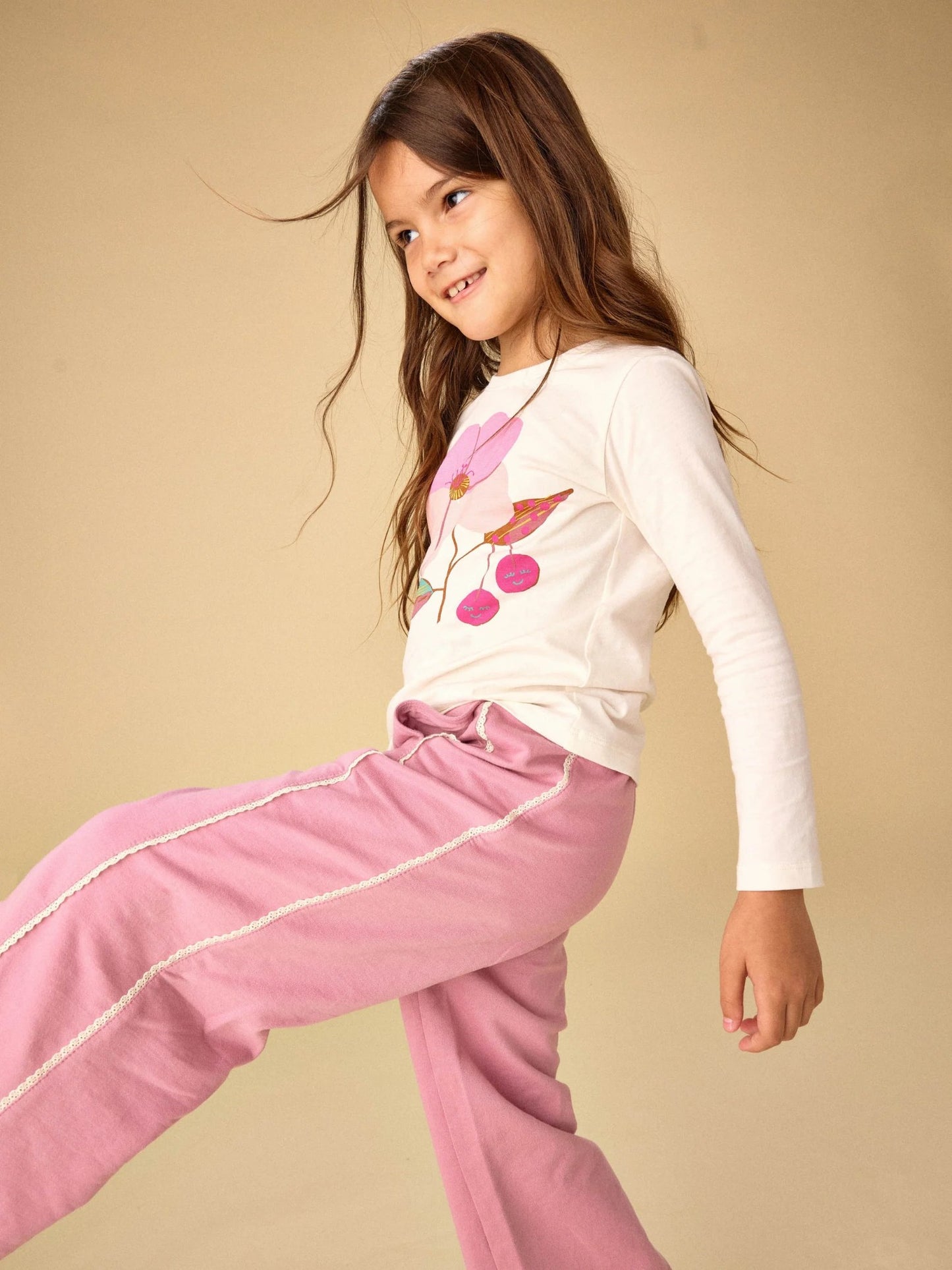 Tea Lace Trim Track Pants