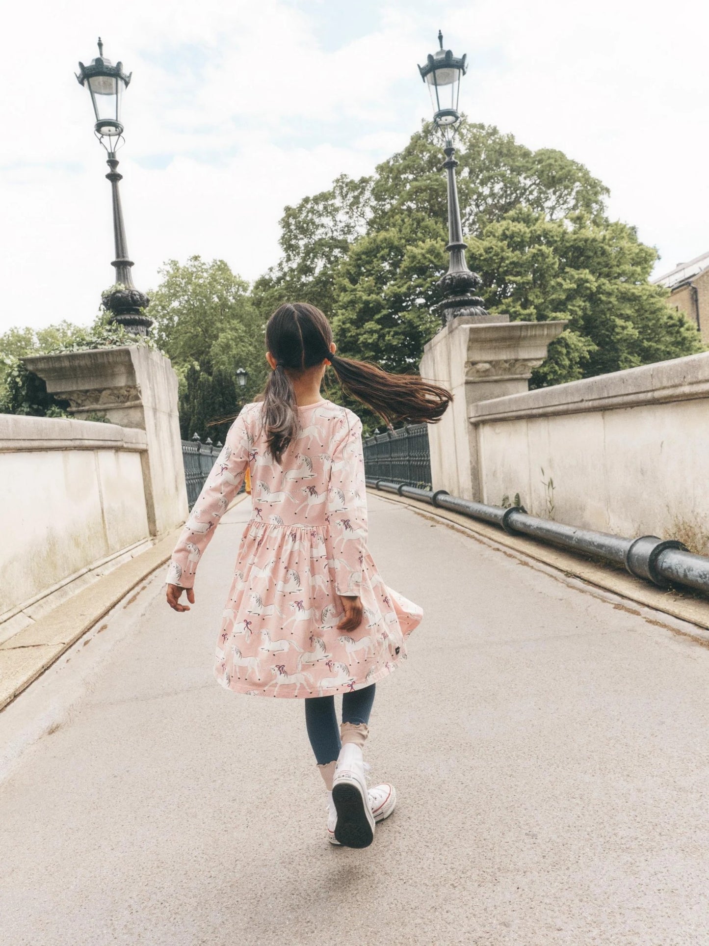 Tea Royal Meadow Unicorns Wrap Neck Dress