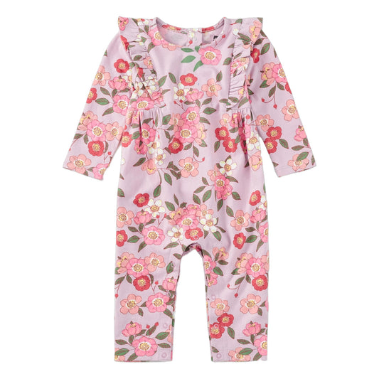 Tea Ruffle Shoulder Baby Romper