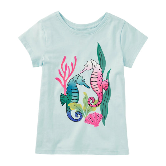 Tea Seahorse Serenade Graphic T-Shirt