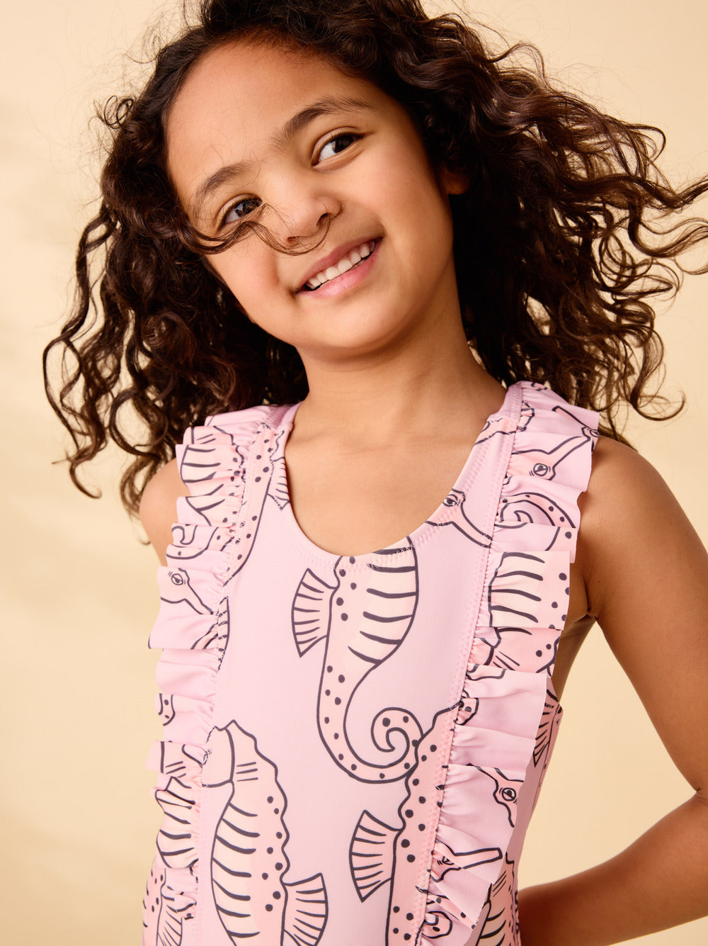 Tea Ruffle One Piece Swimsuit