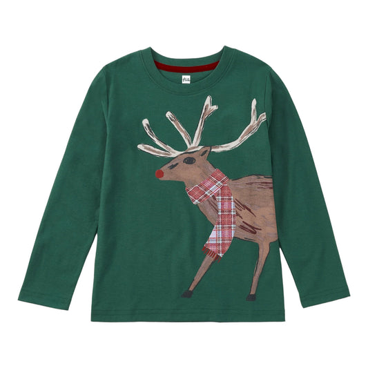 Tea Holiday Deer Graphic T-Shirt