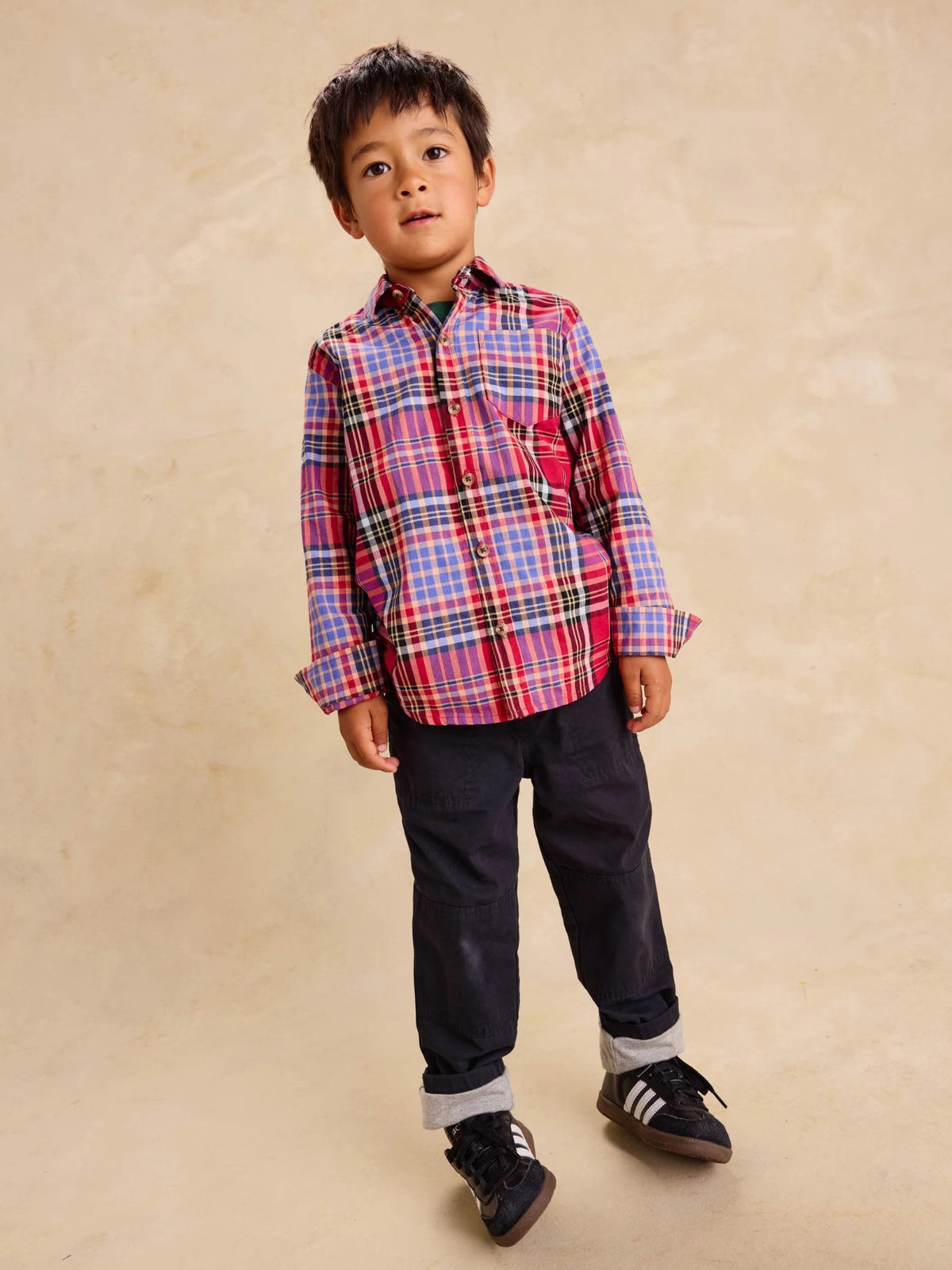 Tea Plaid Button Up Shirt