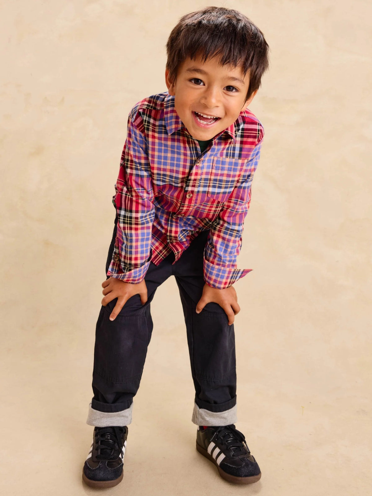 Tea Plaid Button Up Shirt