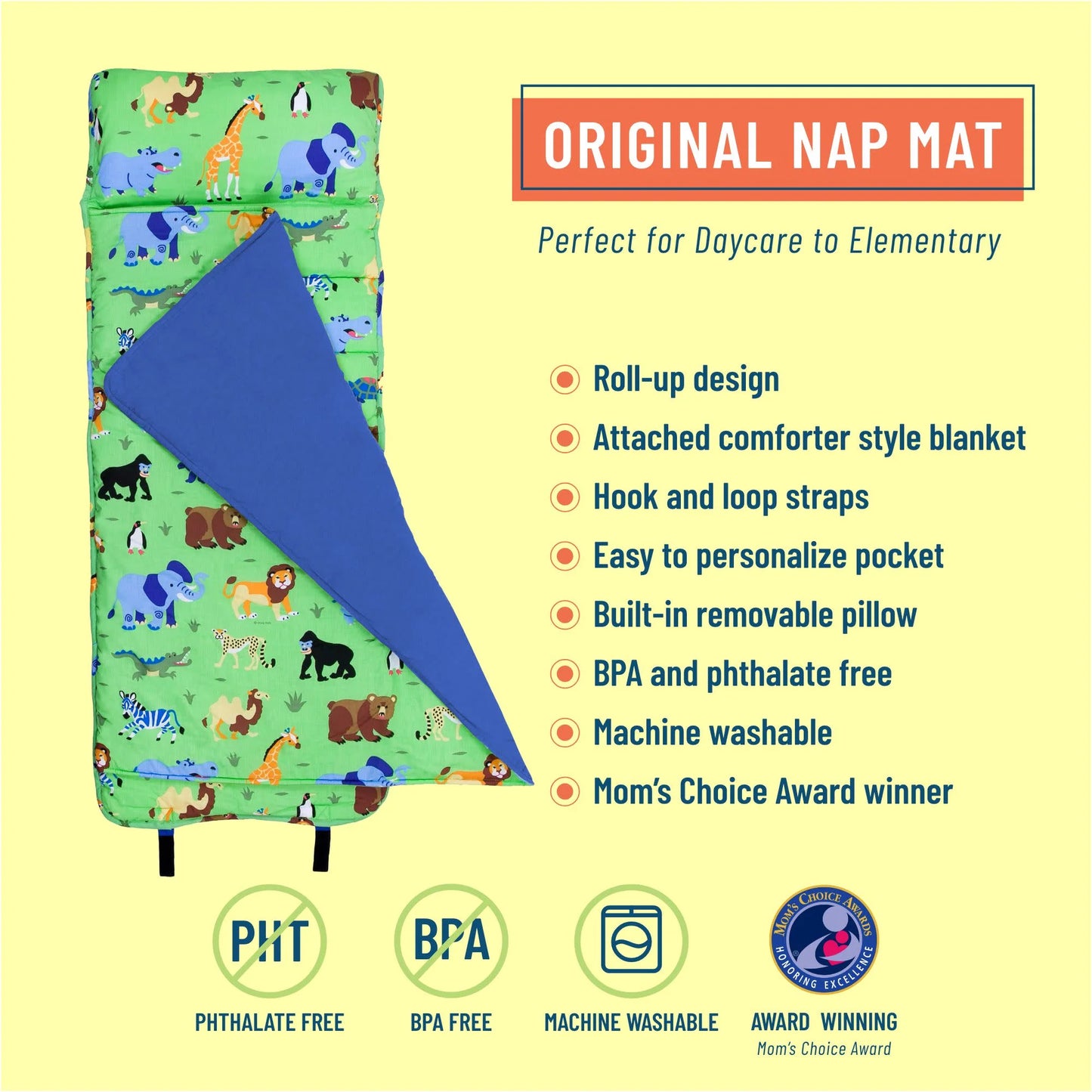 Wildkin Wild Animals Original Nap Mat