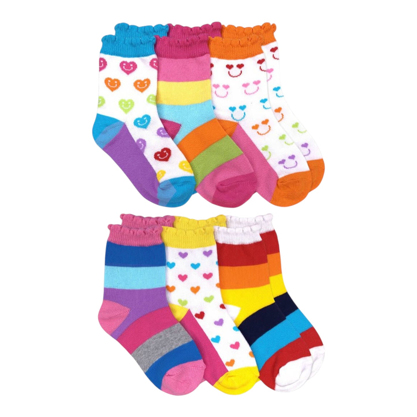 Jefferies Socks Rainbow With Multi Patterns Crew Socks