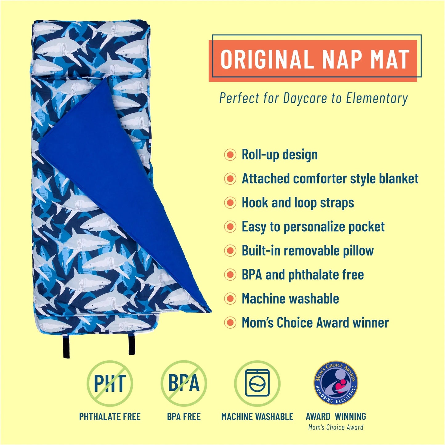 Wildkin Sharks Original Nap Mat