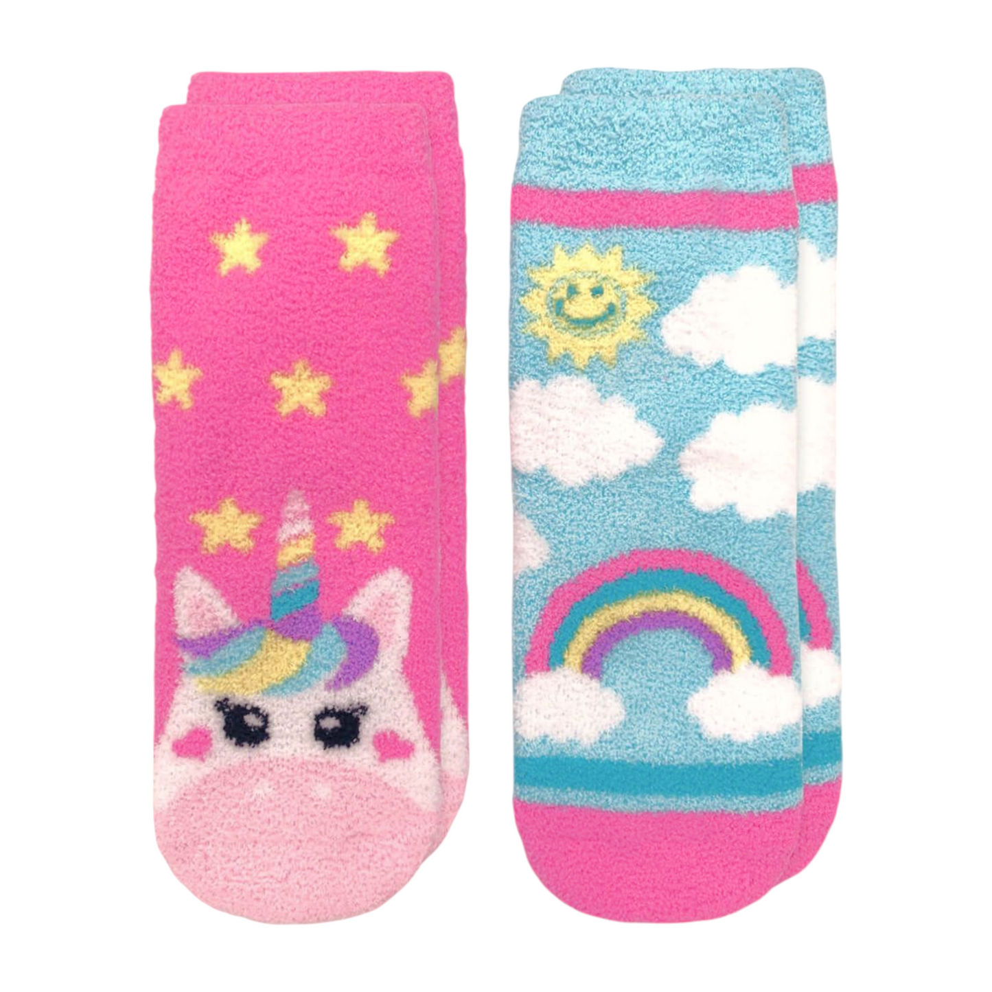 Jefferies Socks Unicorn and Rainbow Fuzzy Socks
