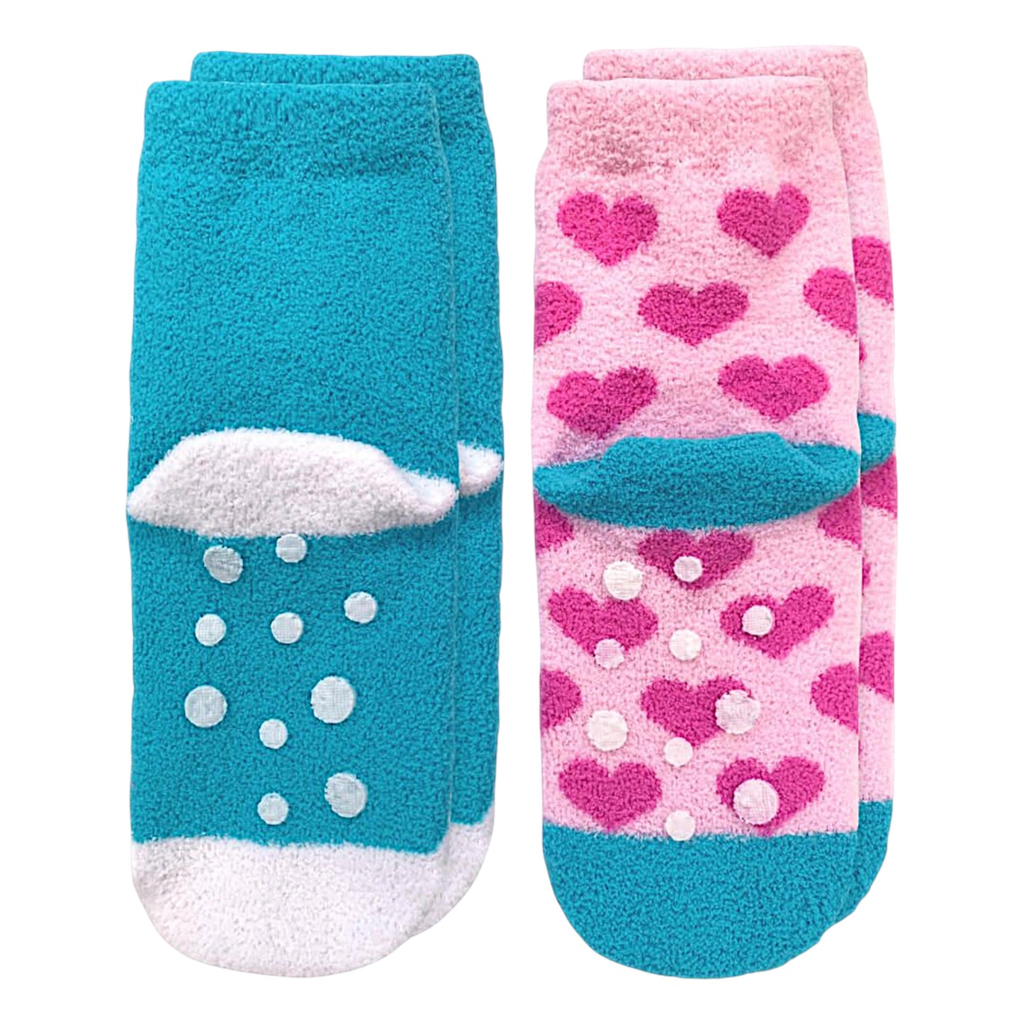 Jefferies Socks Llama and Hearts Fuzzy Non-Skid Slipper Socks