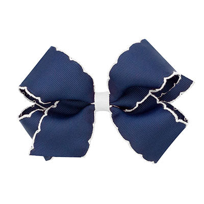 Wee Ones Medium Moonstitch Grosgrain Bow with Contrasting Wrap