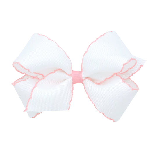 Wee Ones Medium Moonstitch Grosgrain Bow with Contrasting Wrap