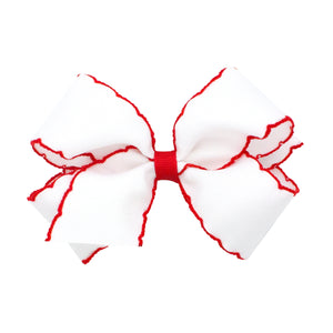Wee Ones Medium Moonstitch Grosgrain Bow with Contrasting Wrap