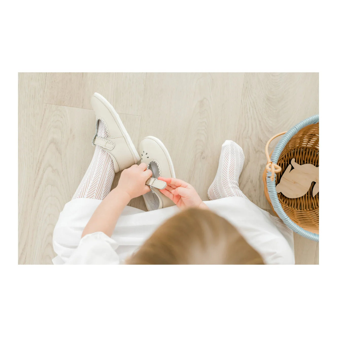 L'Amour Dottie Scalloped T-Strap Mary Jane