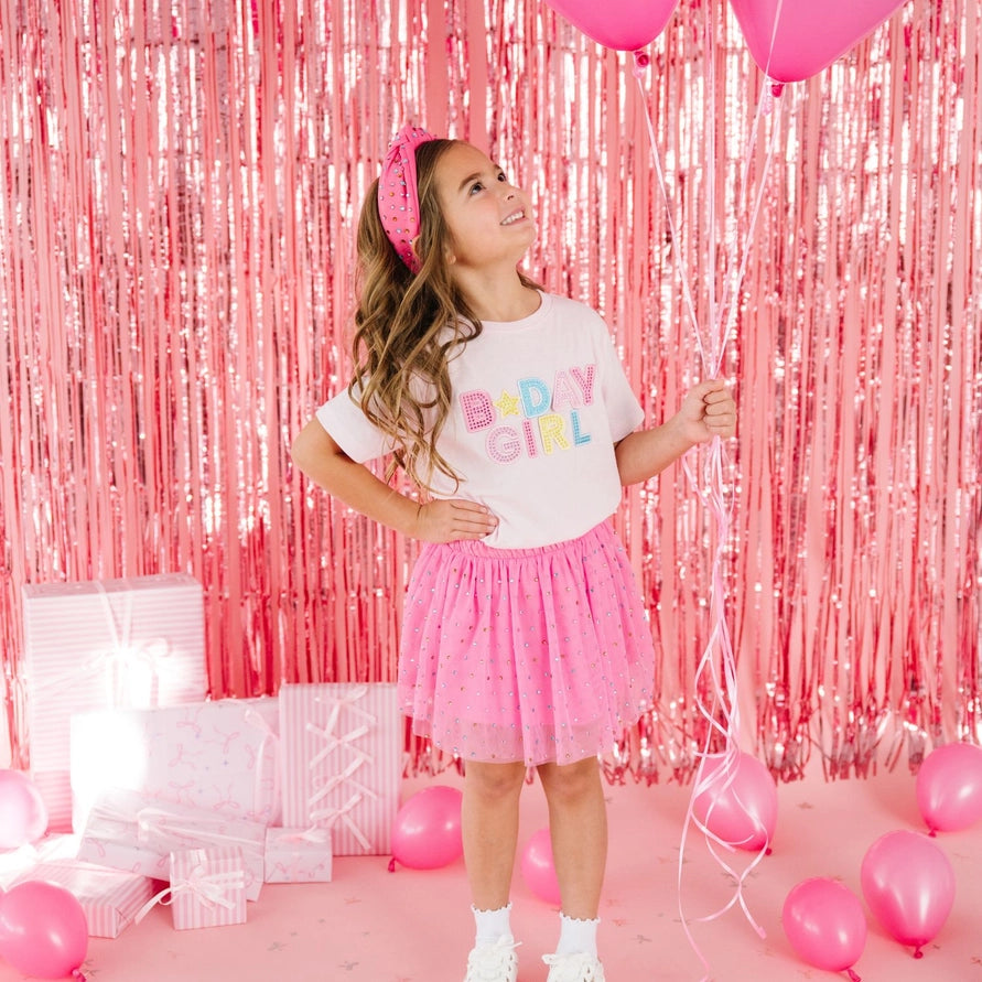 Sweet Wink Birthday Girl Rhinestone Patch T-Shirt