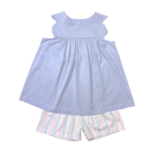 Banana Split Pastel Stripe Scallop Short Set