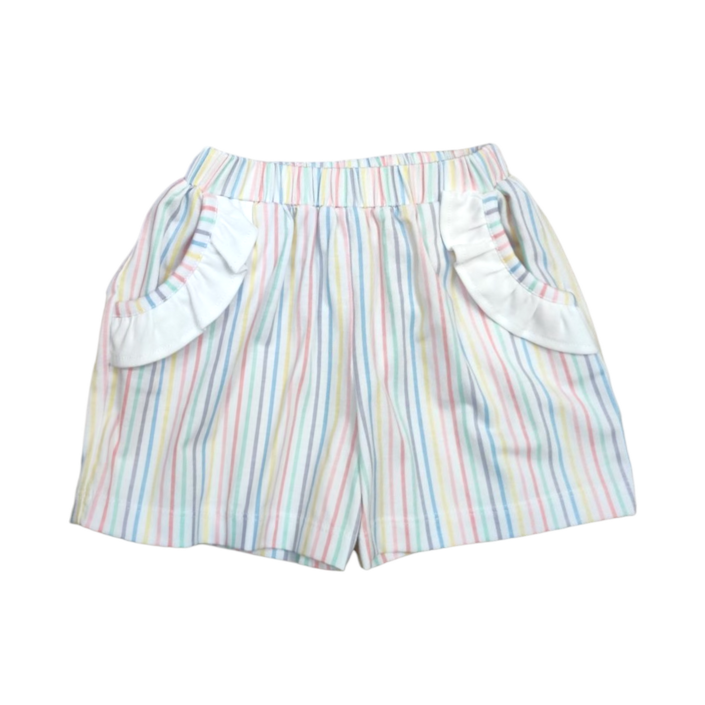 Banana Split Pastel Stripe Scallop Short Set