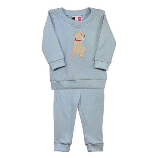 Banana Split Puppy Applique Jogger Set