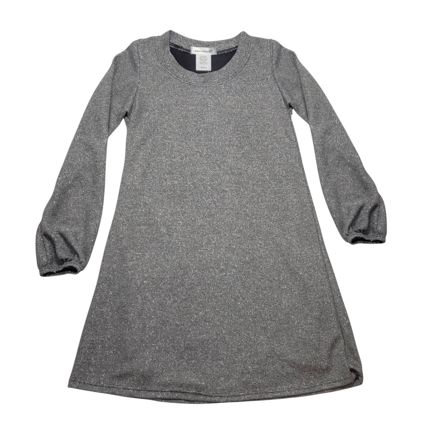 Area Code 407 Metallic Shimmer A-Line Dress