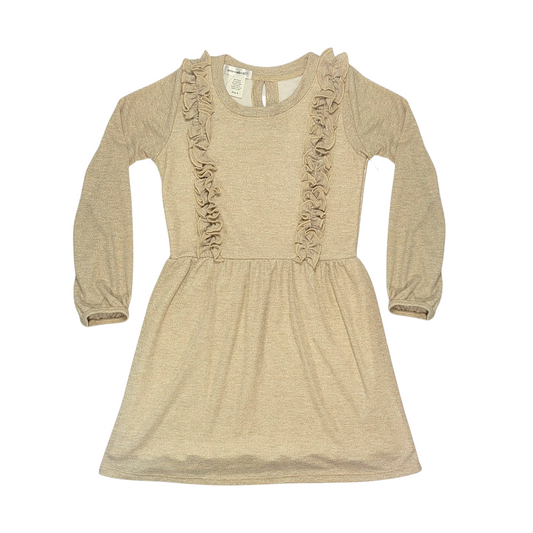 Area Code 407 Metallic Shimmer Ruffle Dress