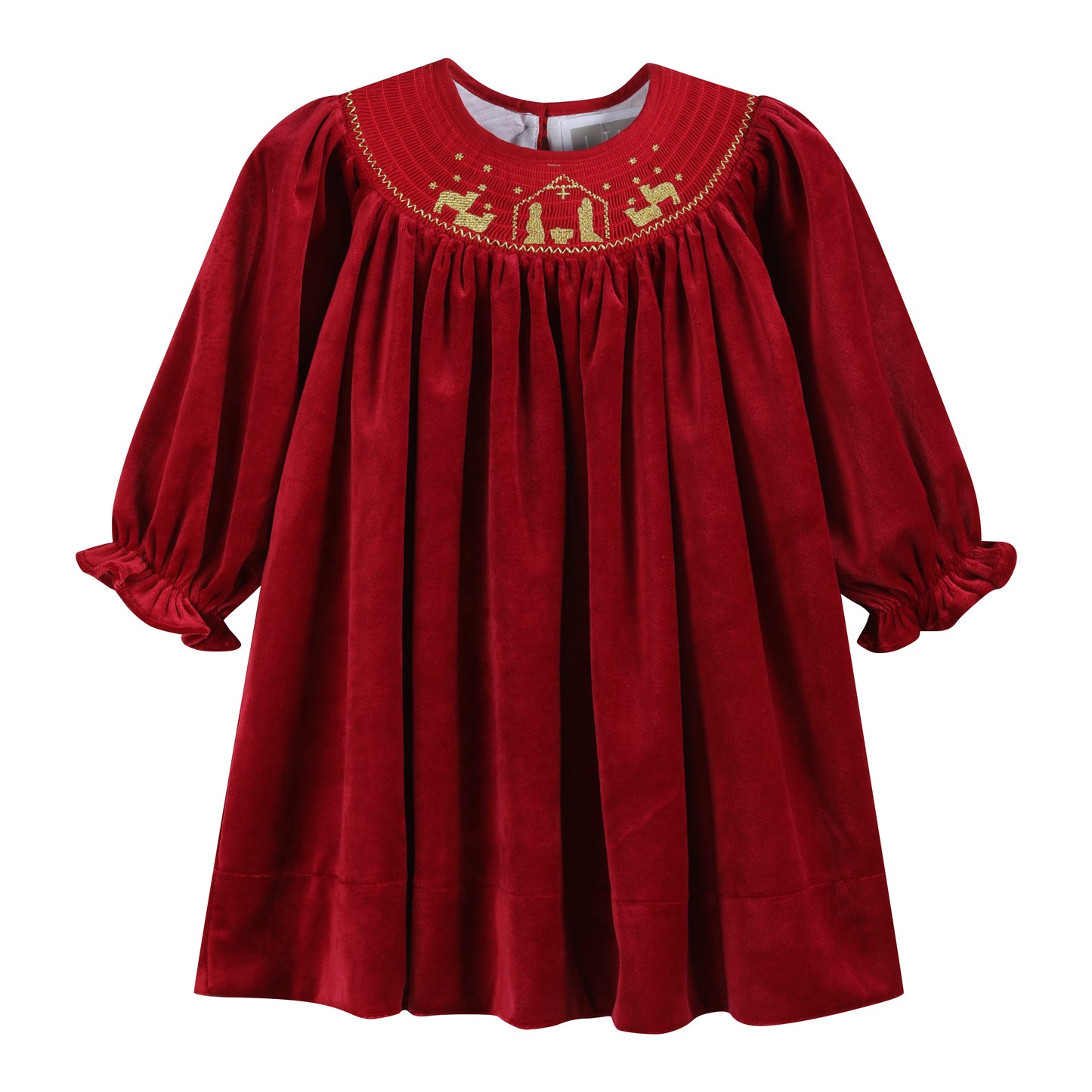 Lil Cactus Smocked Nativity Velour Dress