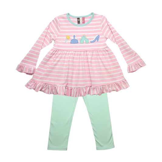 Banana Split Princess Applique Legging Set