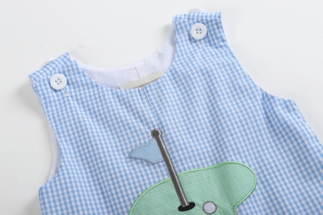 Lil Cactus Golf Hole Applique Shortall