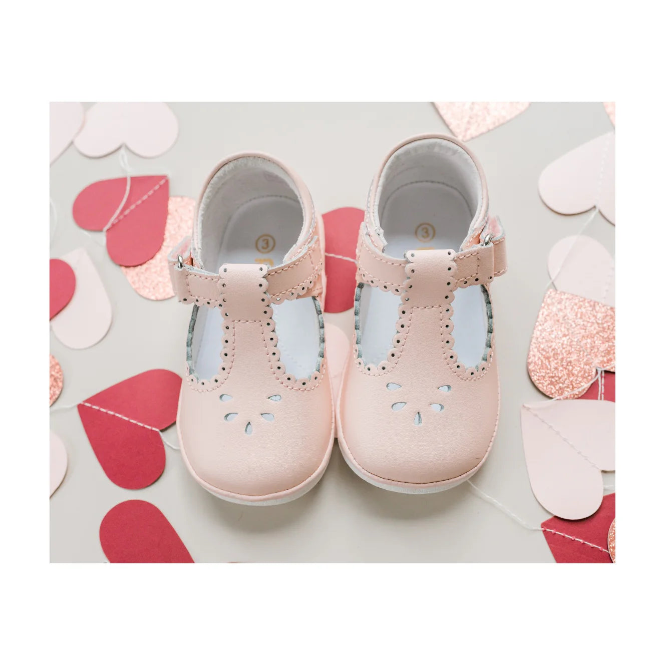 L'Amour Dottie Scalloped T-Strap Mary Jane