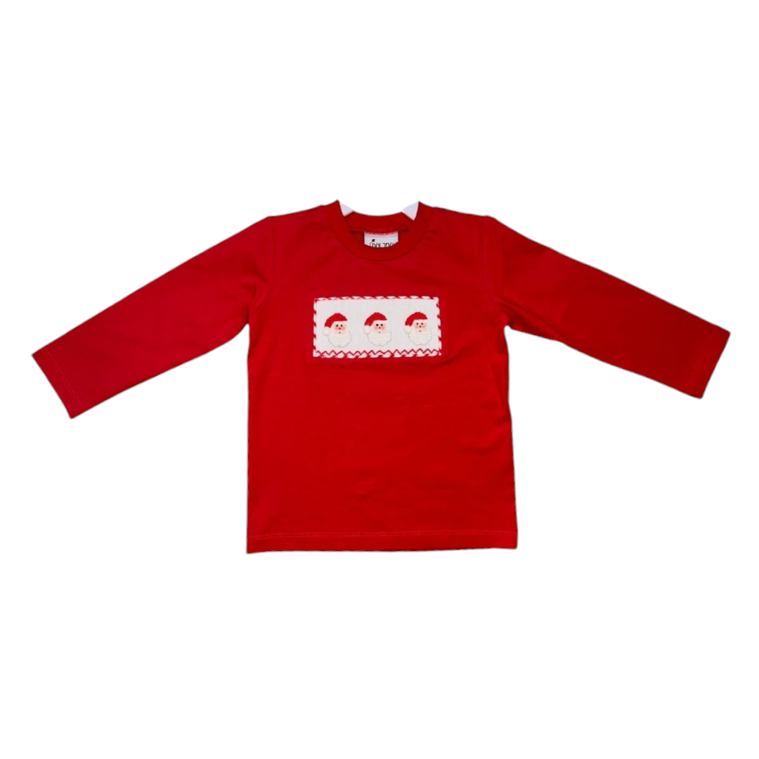 Delaney Smocked Santa Shirt