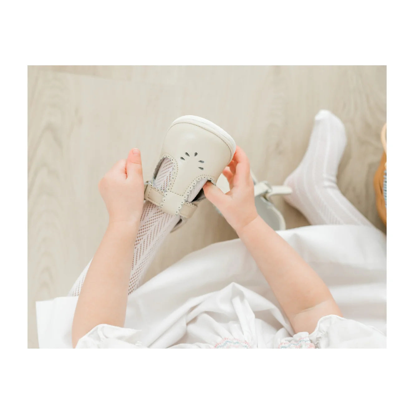 L'Amour Dottie Scalloped T-Strap Mary Jane