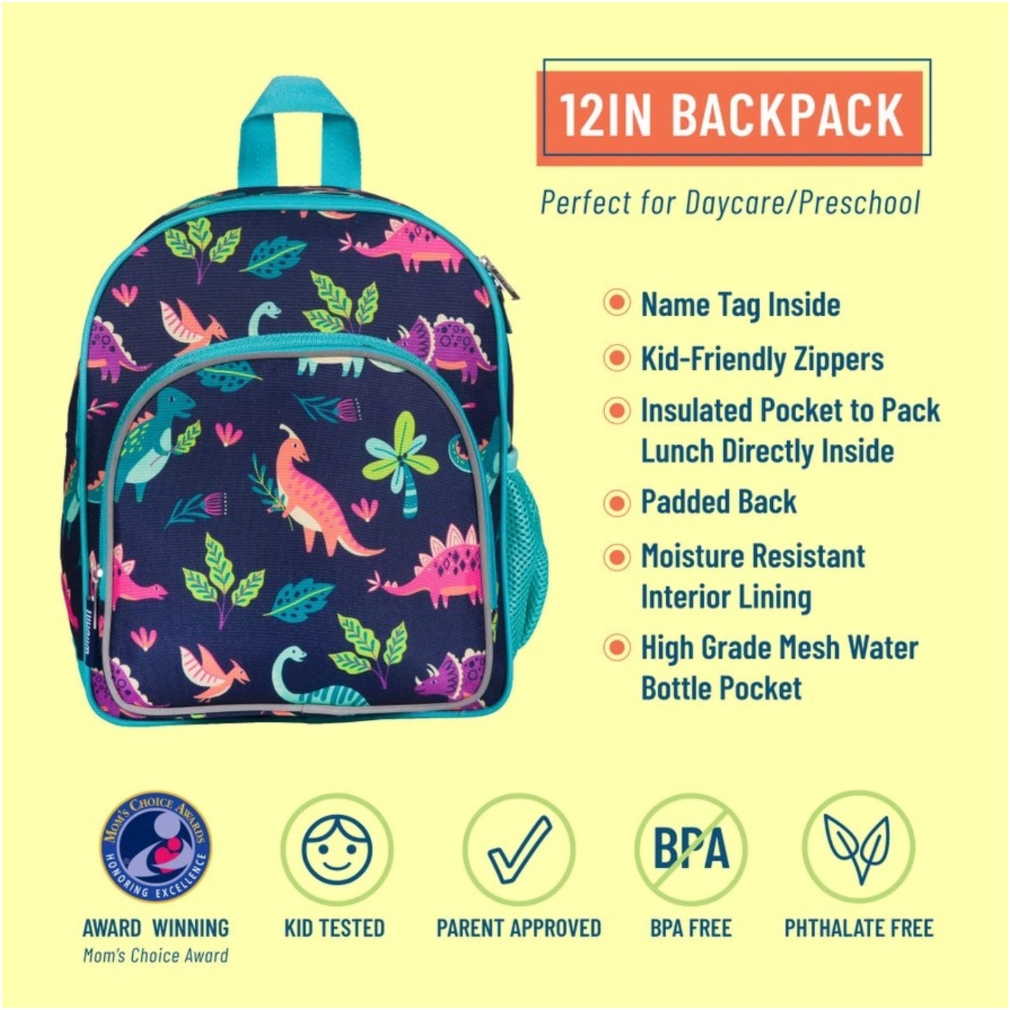 Wildkin Darling Dinosaurs 12 Inch Backpack