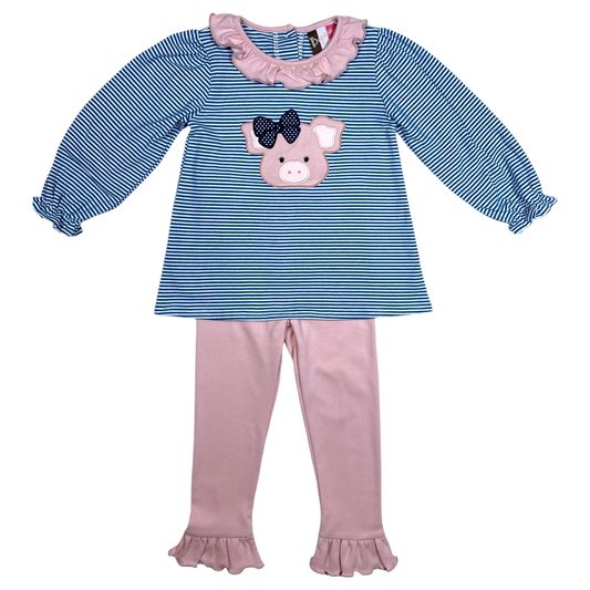 Banana Split Penny The Pig Ruffle Pant Set