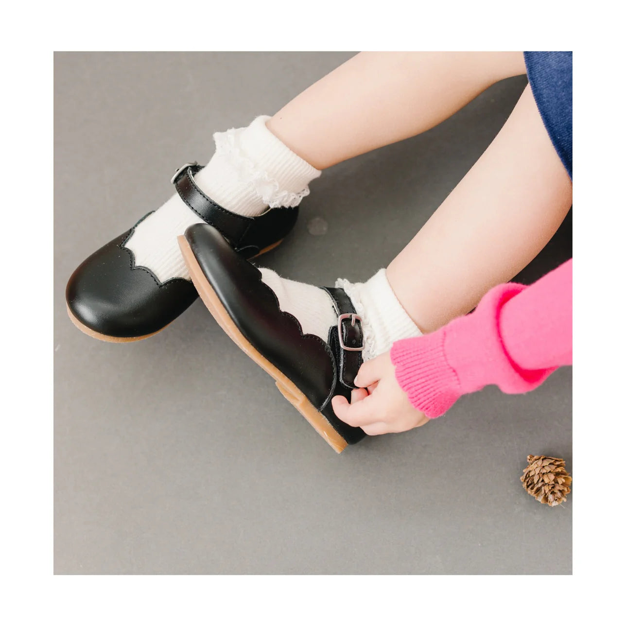 L'Amour Sonia Scalloped Mary Janes